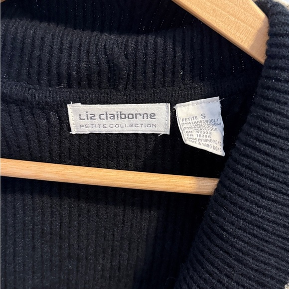 Liz Claiborne Black Cardigan with White Accents - Picture 4 of 4